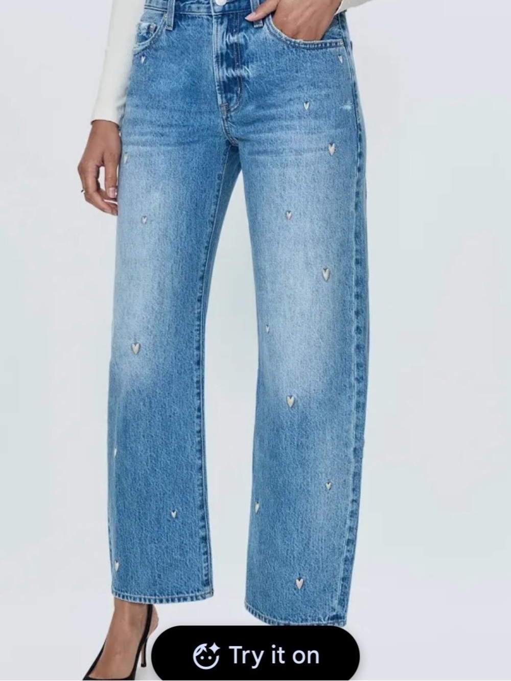 Pistola Lexi Confetti Vintage Bowed Straight Jeans Size 27 NWT $178 Retail